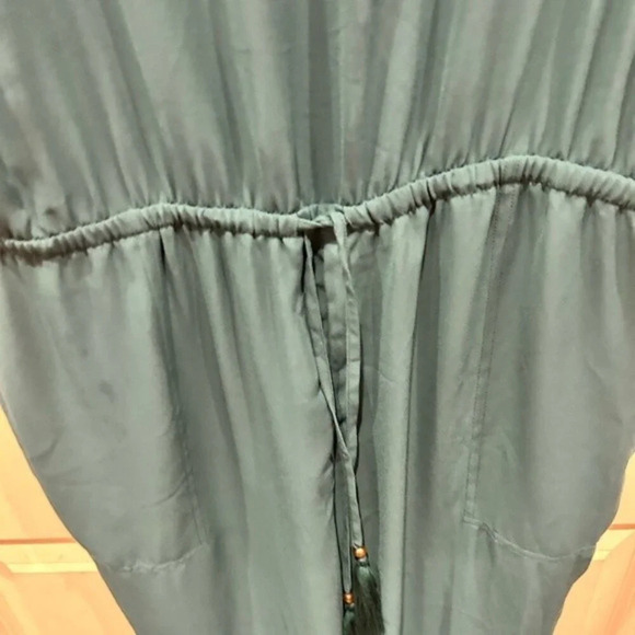 J. Crew Emerald Green Crepe Tassel Jumpsuit Size Large‎ - Picture 4 of 8